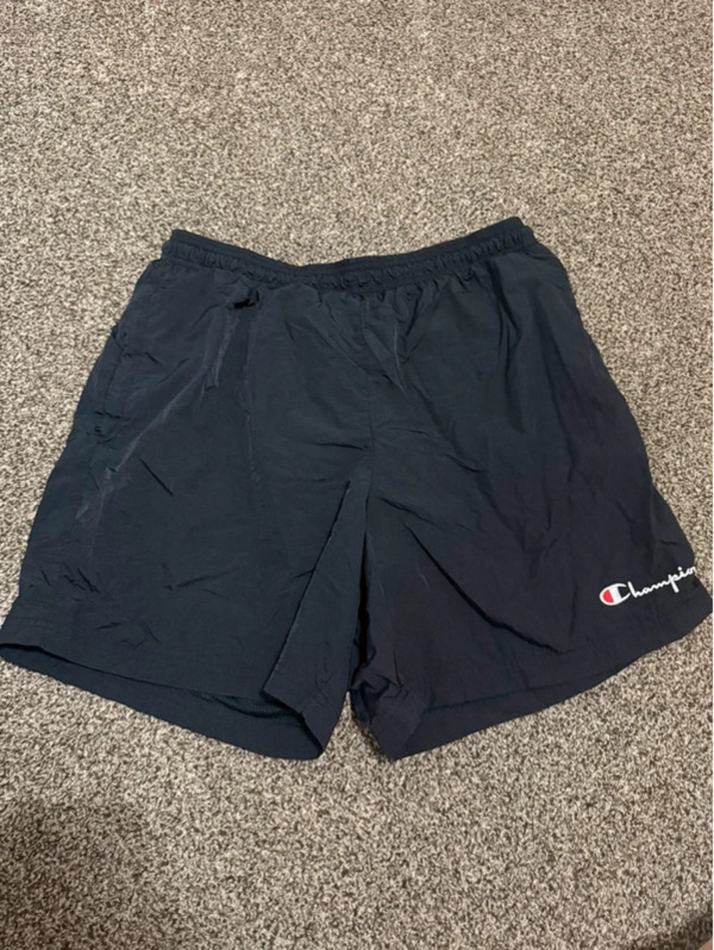 Champion men’s black lightweight athletic/running shorts with elastic waistband